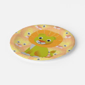 Schattigee Baby Lion over printpatroon Papieren Bordje (Gekanteld)