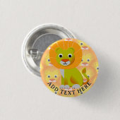 Schattigee Baby Lion over  printpatroon Ronde Button 3,2 Cm (Voorkant /achterkant)