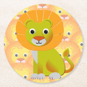 Schattigee Baby Lion over  printpatroon Ronde Kartonnen Onderzetter
