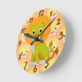Schattigee Baby Lion over printpatroon Ronde Klok (Hoek)