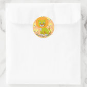 Schattigee Baby Lion over  printpatroon Ronde Sticker (Tas)