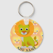 Schattigee Baby Lion over  printpatroon Sleutelhanger (Achterkant)