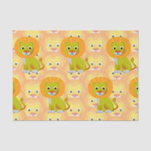 Schattigee Baby Lion over  printpatroon Tissuepapier