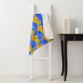 Schattigee Baby Lion  Print Patroon Blauw Sherpa Deken (In situ)
