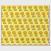 Schattigee Baby Lion  Print Patroon Geel Cadeaupapier (Vlak)