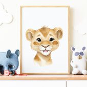 Schattigee Baby Lion Safari Nursery Wall Art Poster