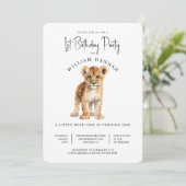 Schattigee Baby Lion Wild One 1st verjaardagsfeest Kaart (Staand voorkant)