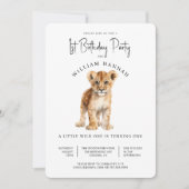 Schattigee Baby Lion Wild One 1st verjaardagsfeest Kaart (Voorkant)