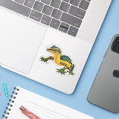 Schattigee Baby Lizard Cartoon Karakter Sticker (Laptop met iPhone)