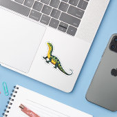 Schattigee Baby Lizard Cartoon Karakter Sticker (Laptop met iPhone)