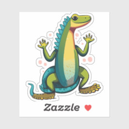 Schattigee Baby Lizard Cartoon Karakter Sticker