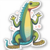 Schattigee Baby Lizard Cartoon Karakter Sticker (Voorkant)