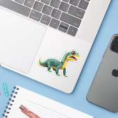 Schattigee Baby Lizard Cartoon Karakter Sticker (Laptop met iPhone)