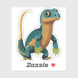 Schattigee Baby Lizard Cartoon Karakter Sticker