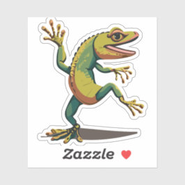 Schattigee Baby Lizard Cartoon Karakter Sticker