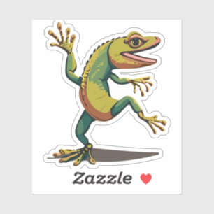 Schattigee Baby Lizard Cartoon Karakter Sticker
