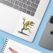 Schattigee Baby Lizard Cartoon Karakter Sticker (Laptop met iPhone)