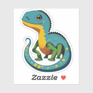 Schattigee Baby Lizard Cartoon Karakter Sticker