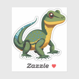 Schattigee Baby Lizard Cartoon Karakter Sticker