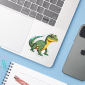 Schattigee Baby Lizard Cartoon Karakter Sticker (Laptop met iPhone)