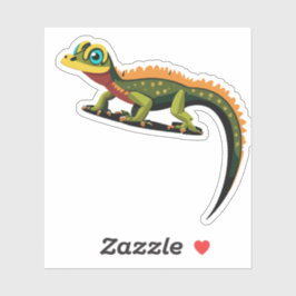 Schattigee Baby Lizard Cartoon Karakter Sticker