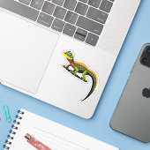Schattigee Baby Lizard Cartoon Karakter Sticker (Laptop met iPhone)