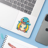 Schattigee Baby Lizard Cartoon Karakter Sticker (Laptop met iPhone)