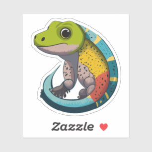 Schattigee Baby Lizard Cartoon Karakter Sticker