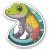 Schattigee Baby Lizard Cartoon Karakter Sticker (Voorkant)