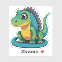 Schattigee Baby Lizard Cartoon Karakter Sticker