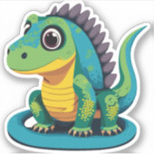 Schattigee Baby Lizard Cartoon Karakter Sticker (Voorkant)