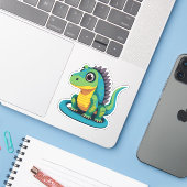 Schattigee Baby Lizard Cartoon Karakter Sticker (Laptop met iPhone)