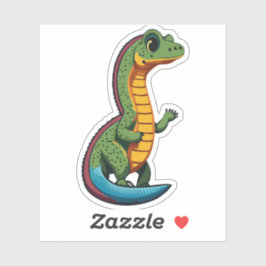 Schattigee Baby Lizard Cartoon Karakter Sticker