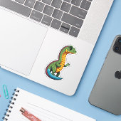 Schattigee Baby Lizard Cartoon Karakter Sticker (Laptop met iPhone)