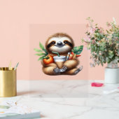 Schattigee Baby Luiaard met pompoenkoffie en panne Acryl Bord (Huwelijk)