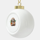Schattigee Baby Luiaard met pompoenkoffie en panne Keramische Bal Ornament (Rechts)