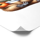 Schattigee Baby Luiaard met pompoenkoffie en panne Poster (Hoek)