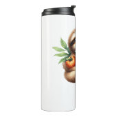 Schattigee Baby Luiaard met pompoenkoffie en panne Thermosbeker (Gedraaid links)