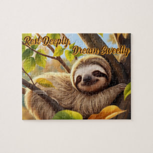 Schattigee Baby Luiaard "Rust diep, droom lieflijk Legpuzzel
