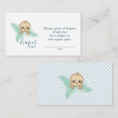 Schattigee Baby Luier Luier Raffle Ticket Baby sho Informatiekaartje (Voorkant / Achterkant)