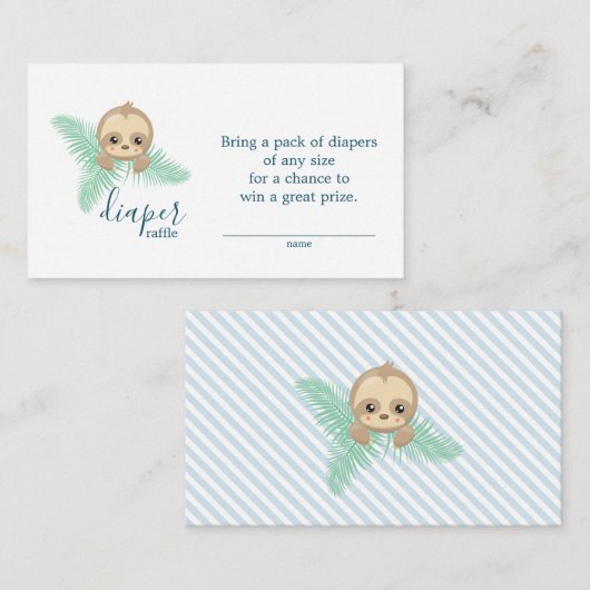 Schattigee Baby Luier Luier Raffle Ticket Baby sho Informatiekaartje (Voorkant / Achterkant)