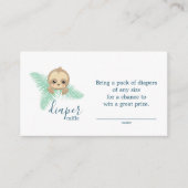 Schattigee Baby Luier Luier Raffle Ticket Baby sho Informatiekaartje (Voorkant)