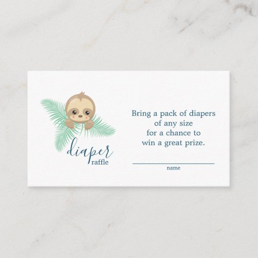 Schattigee Baby Luier Luier Raffle Ticket Baby sho Informatiekaartje (Voorkant)