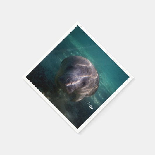 Schattigee baby Manatee 50 papieren servetten (Hoek)