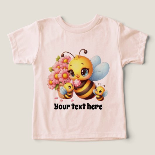 Schattigee baby meisje Bee tekst toevoegen (Design voorkant)