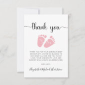 Schattigee Baby Meisje Douche Bedankkaart (Voorkant)