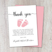 Schattigee Baby Meisje Douche Bedankkaart