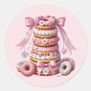 Schattigee baby meisje douche lief ronde sticker