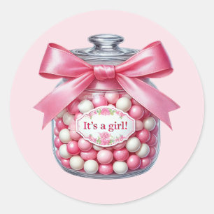 Schattigee baby meisje douche lief ronde sticker