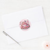 Schattigee baby meisje douchecake ronde sticker (Envelop)